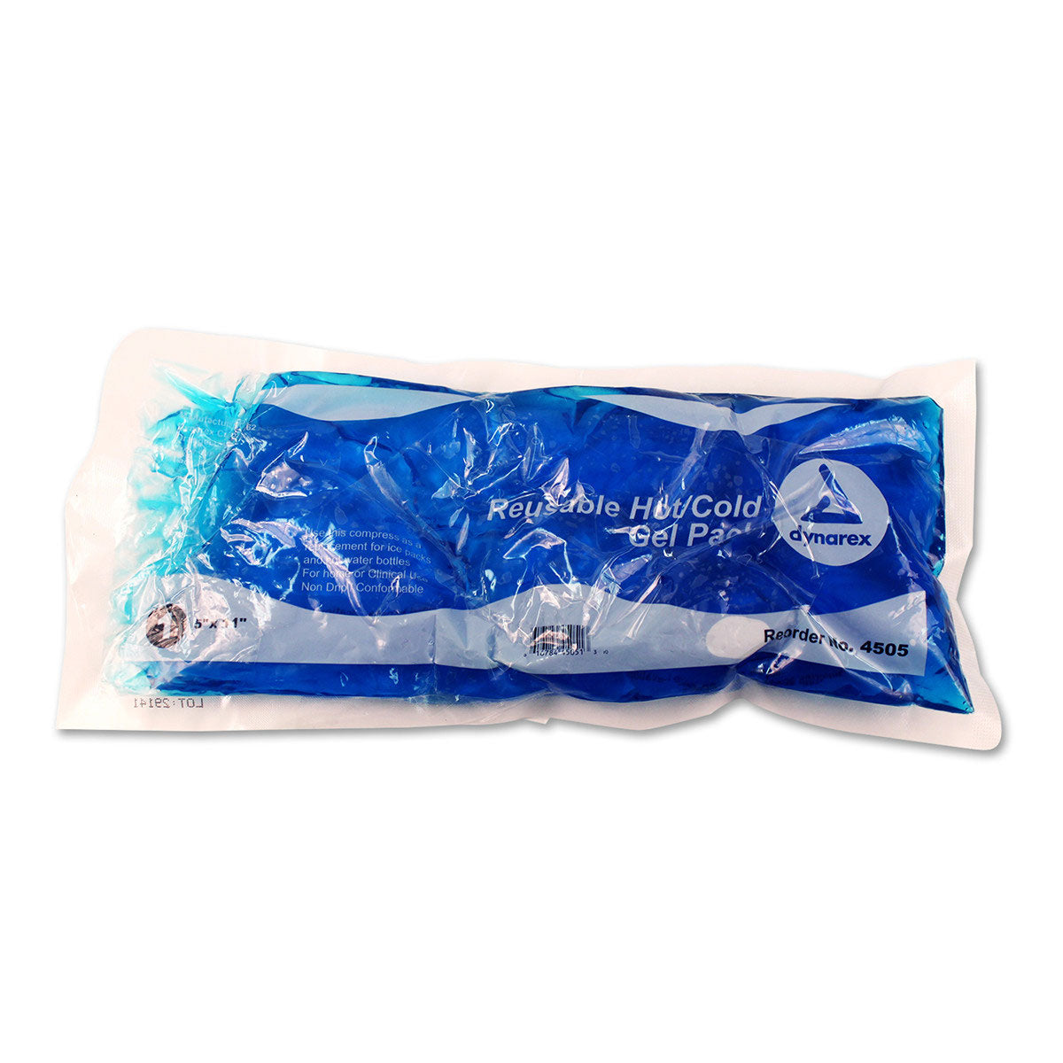 Reusable gel pack for burn treatment, 4.75 x 11.25 inches, provides hot and cold therapy for pain relief.