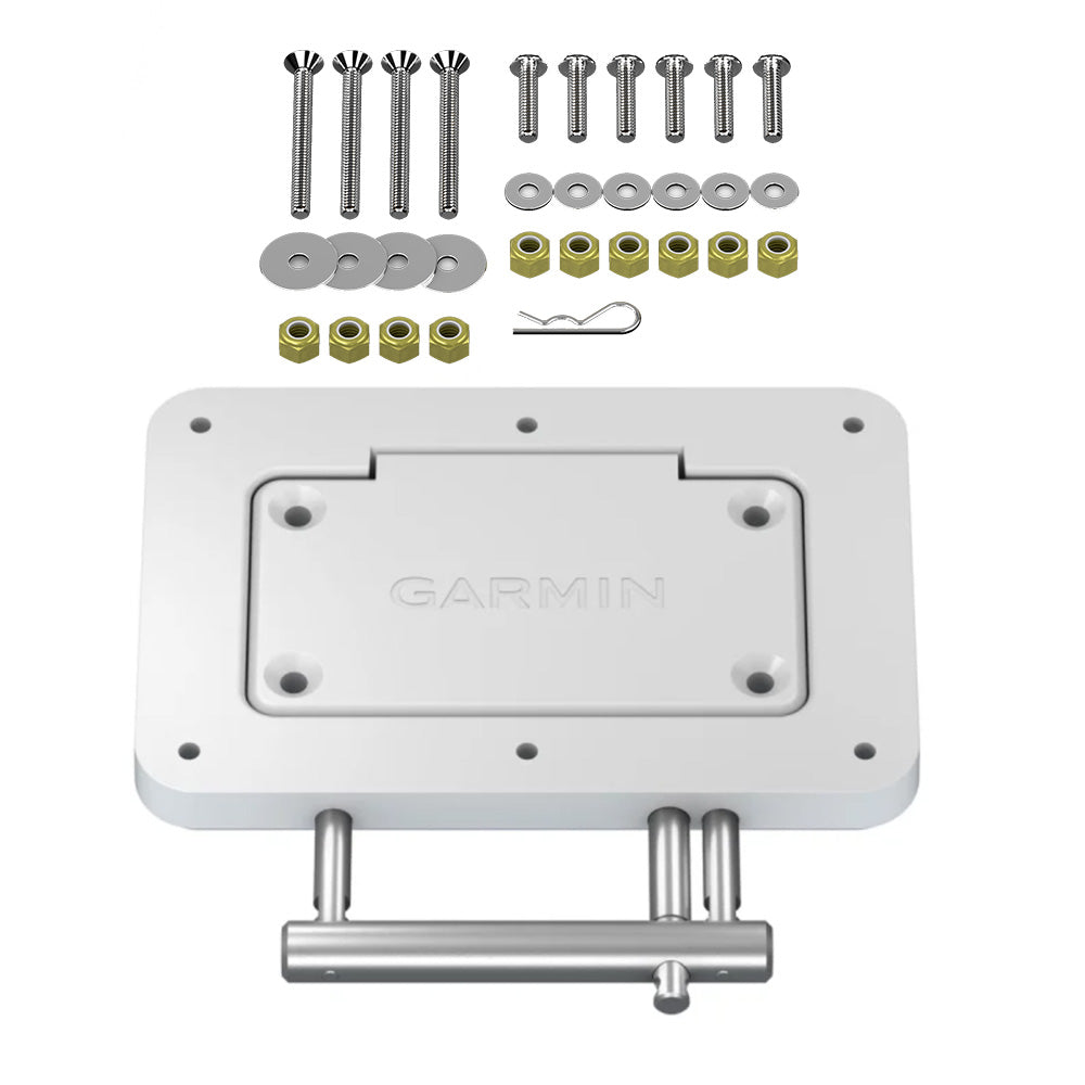 Garmin Quick Release Plate System for trolling motor, white, compatible with Wake World Parts accessories, easy to attach and remove.