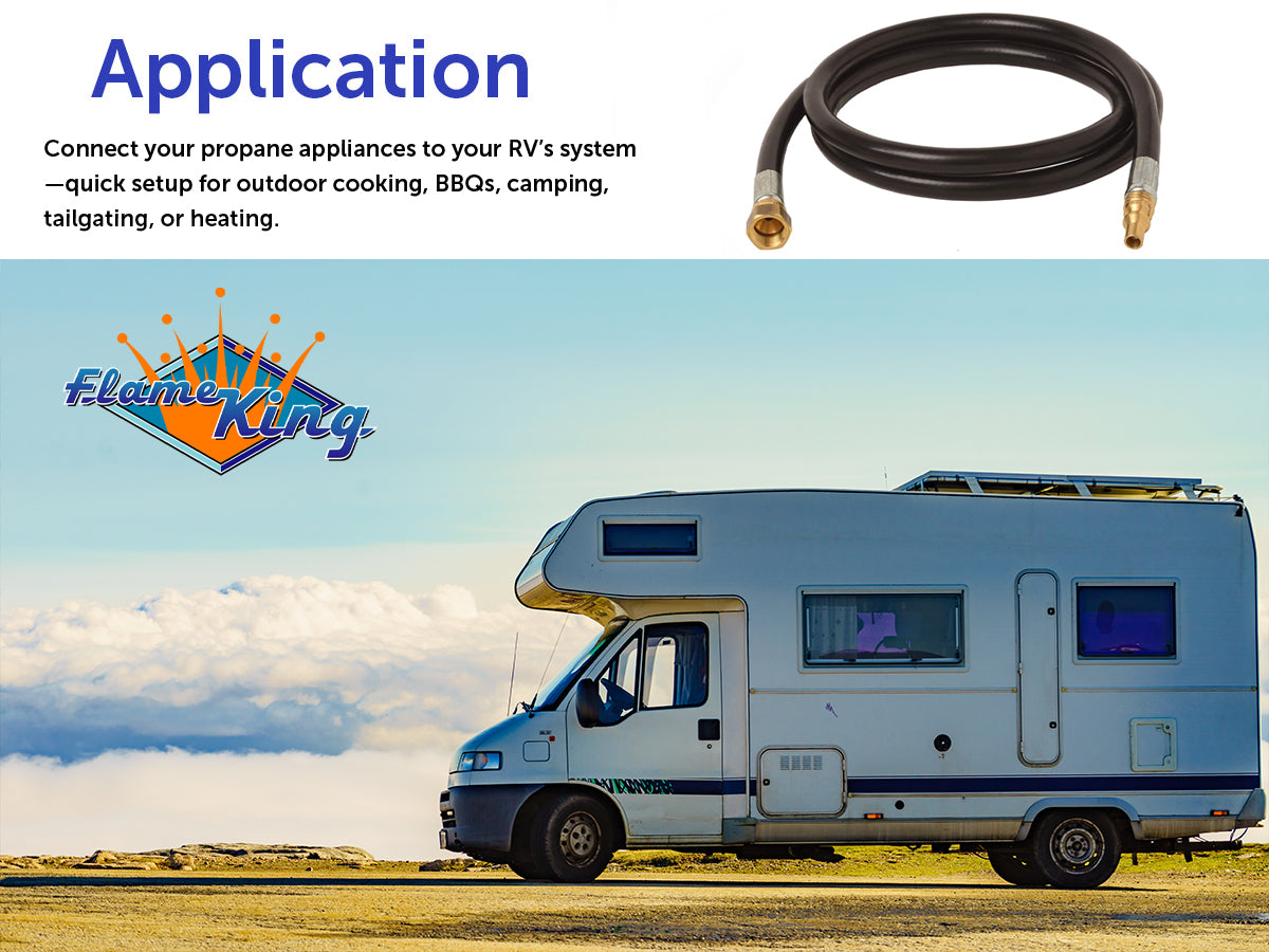 Flame King RV, Van, Trailer Low Pressure Quick Connect 48 Inch, 3/8 Inch ID Female SAE Gas Flare Fitting - We The Collective