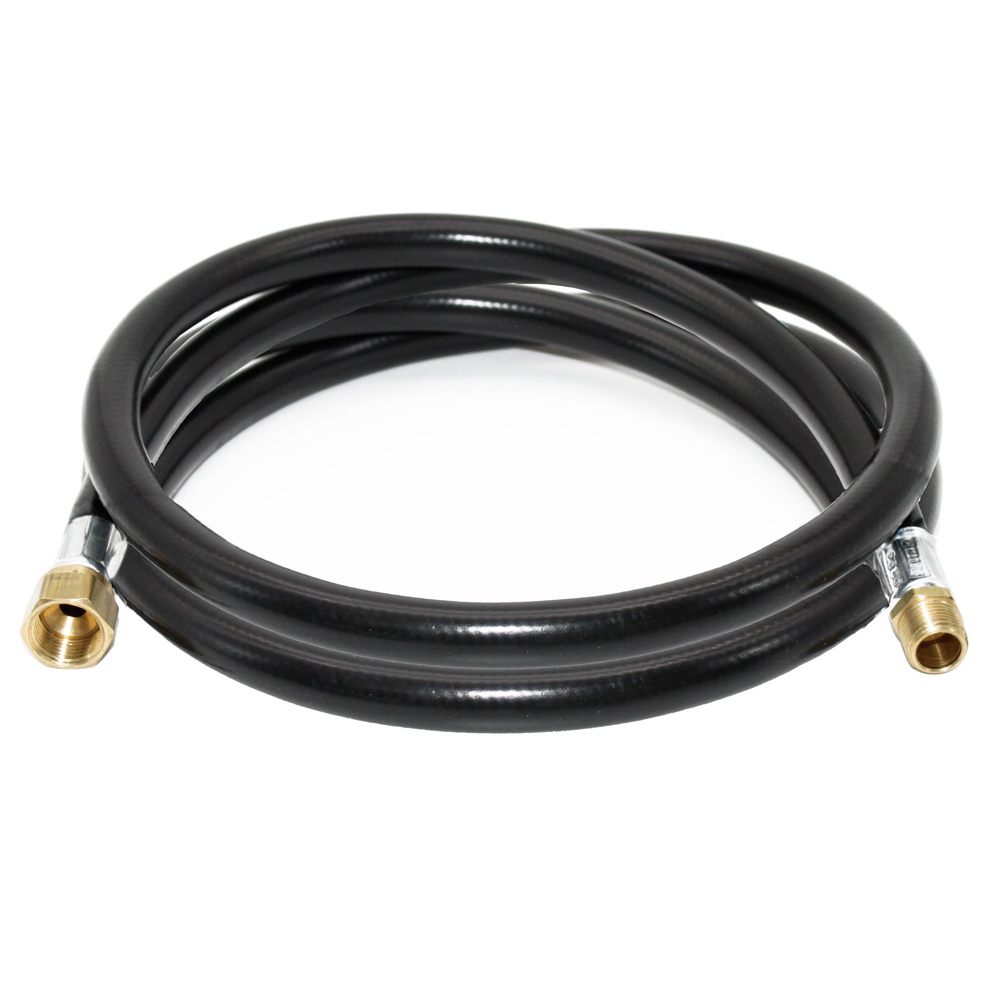 Flame King 60-inch propane hose assembly for LP and natural gas, 3/8 inch diameter, flexible and durable plastic hose for gas connections.