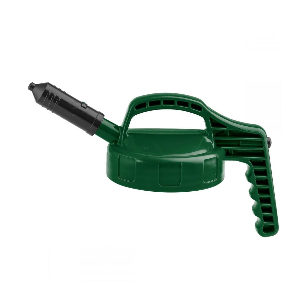OilSafe Mini Stretch Spout lid for fluid transfer and storage, featuring a low-flow, small spout for precise oil pouring.