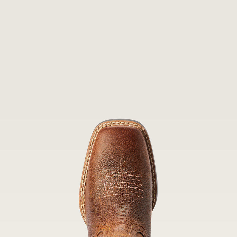 Ariat Kids Firecatcher Western Boots - Rowdy Brown with Pink Detailing Square Toe - We The Collective