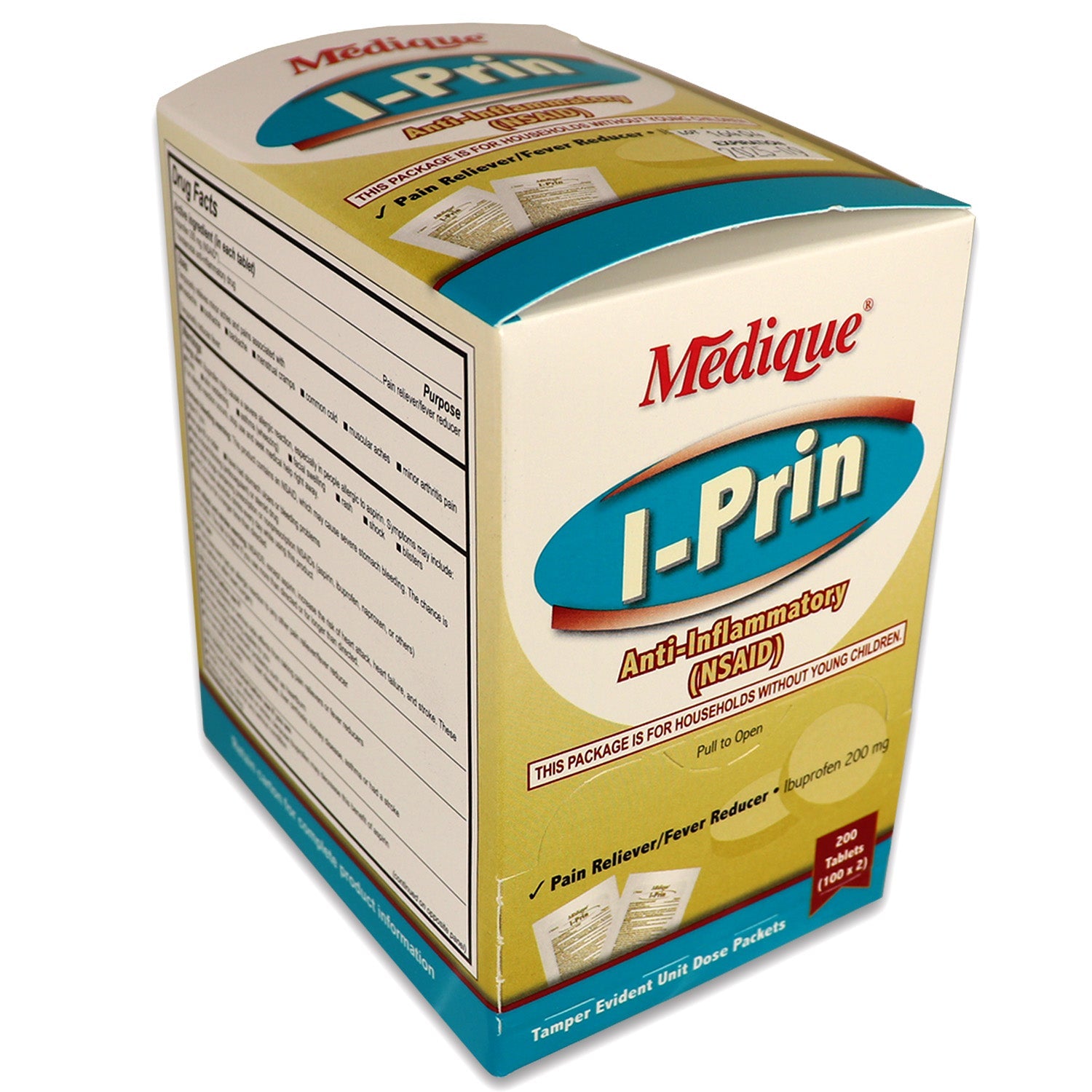 I-Prin medicine and topicals box with 200 units, displayed with packaging and labels for quakekits.com