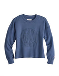 Tin Haul Groovy Embossed Logo (Blue) - Women's Sweatshirt - OVERLANDERS Outfitter