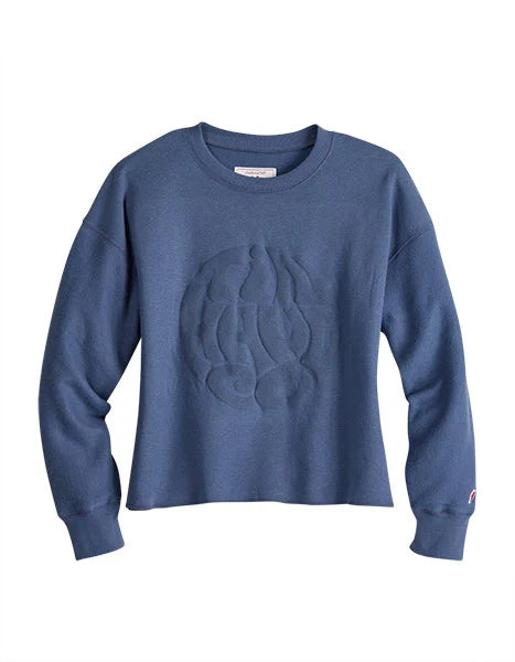 Tin Haul Groovy Embossed Logo (Blue) - Women's Sweatshirt - OVERLANDERS Outfitter