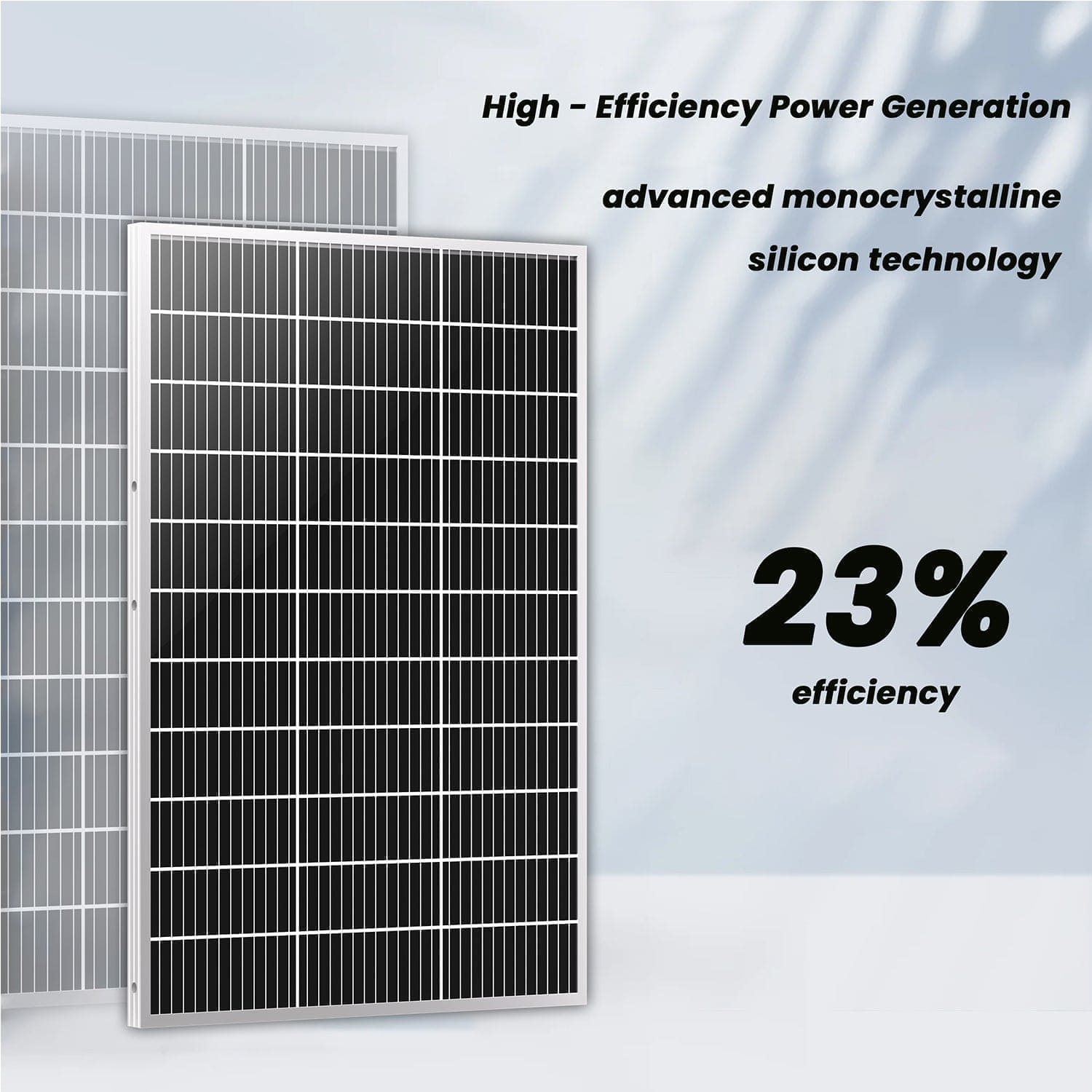 100W Rigid Solar Panel by Nature's Generator with high efficiency, shown installed outdoors on a sunny day.