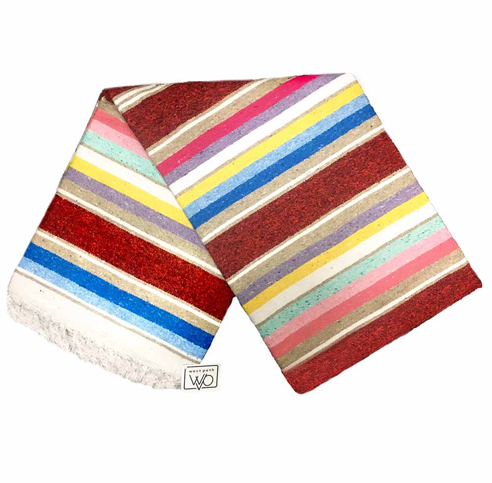 100% Cotton Red Serape Blanket - OVERLANDERS Outfitter