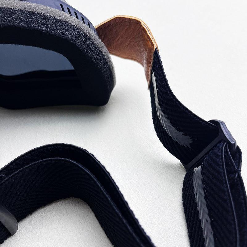 Bean's Moto Booth 100% BARSTOW™ motorcycle goggles with tinted lenses and adjustable strap, designed for helmet use.