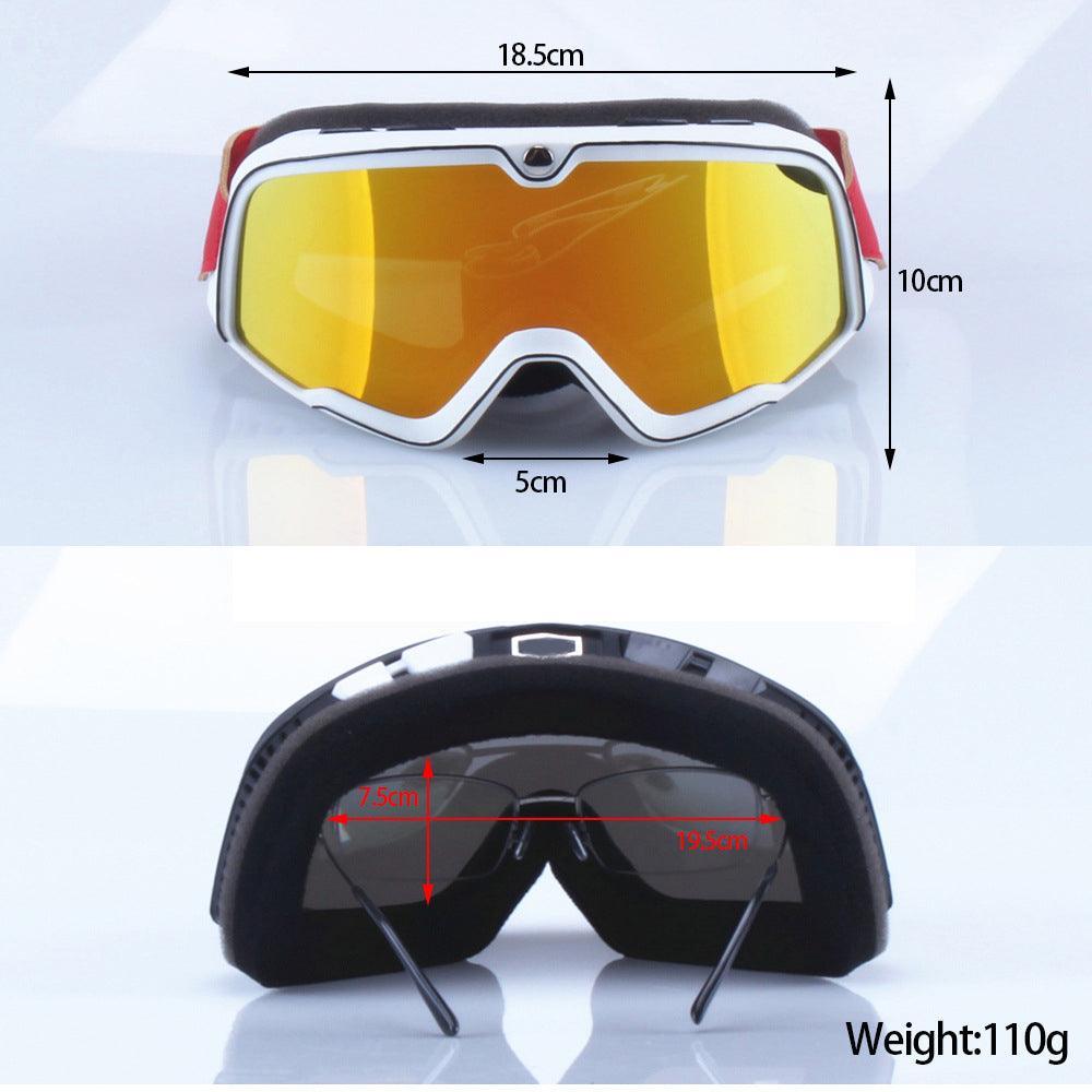 Bean's Moto Booth 100% Barstow motorcycle goggles with clear lenses and black frame, designed for helmet use.