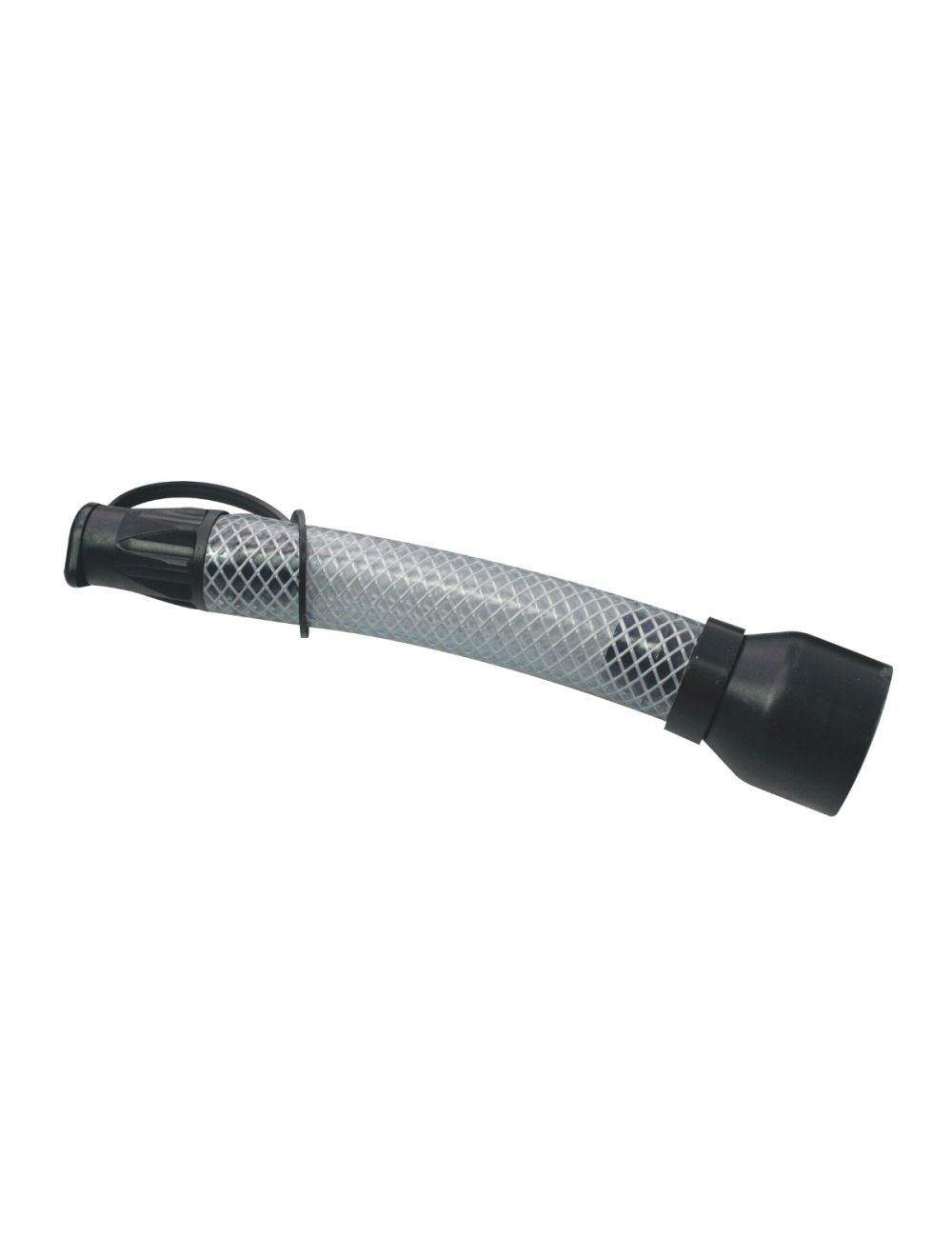 OilSafe Stumpy Spout transfer container with high flow hose extension for fluid transfer, branded by DRIVEN Racing Shop.