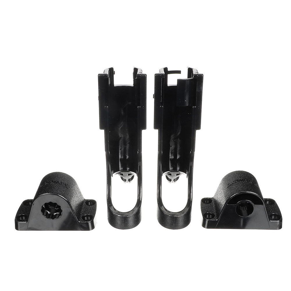 Two Attwood 2-in-1 non-adjustable rod holders from Wake World Parts, black plastic, mounted side by side.
