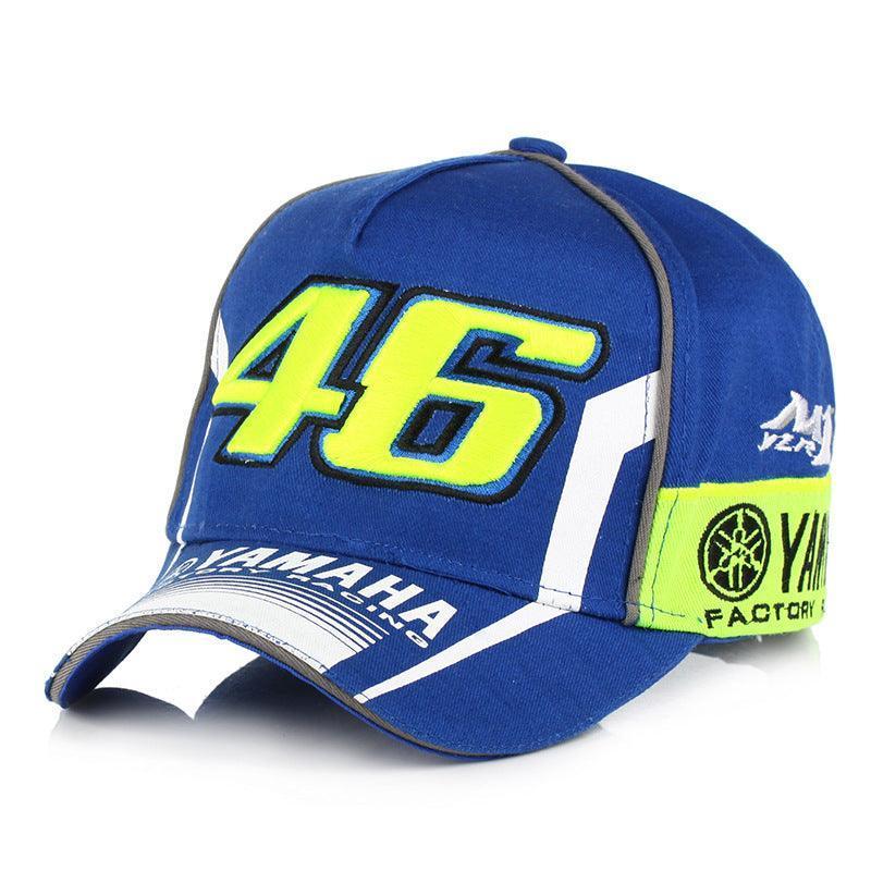 Decorative sport motorcycle baseball cap by Bean's Moto Booth featuring motorcycle-themed design and casual style.