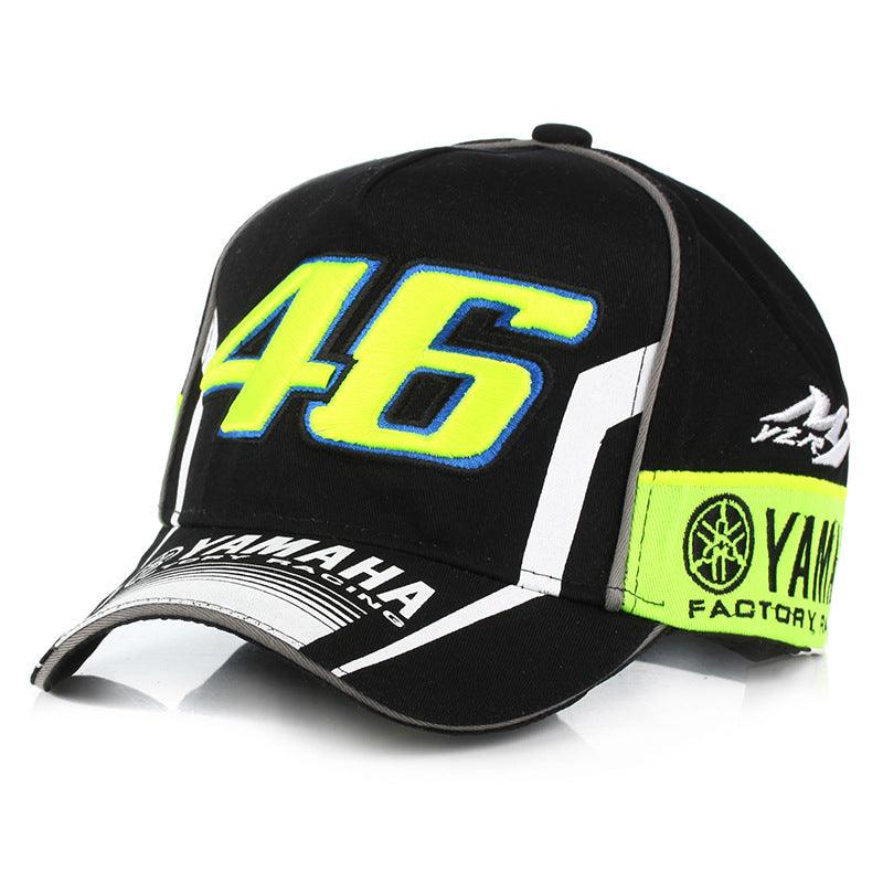 Decor sport motorcycle baseball cap by Bean's Moto Booth featuring a sporty motorcycle design on a casual cap.