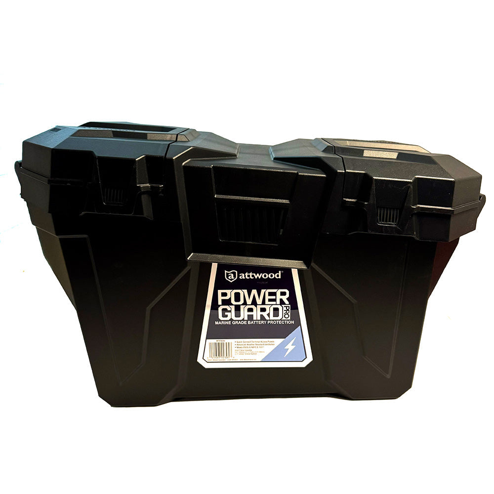 Attwood PowerGuard PRO battery box accessory by Wake World Parts, durable plastic container for marine boat batteries.