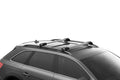 Backcountry Sportsman Thule Edge Raised Rail roof racks installed on vehicle for secure cargo transportation.