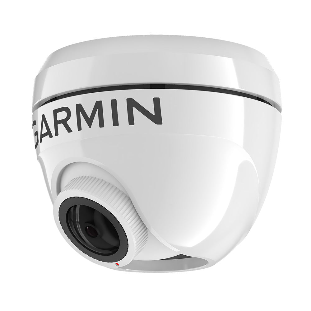 White Garmin GC 245 Surface Mount Network Video Camera with sleek design for security and surveillance.