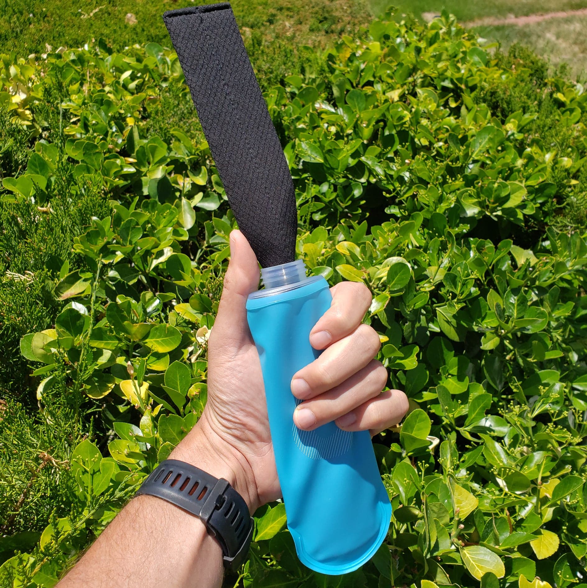Ancient Trail LilBōn Soft Flask Dryer for outdoor gear, compact device with soft cloth surface, used for drying flask accessories.