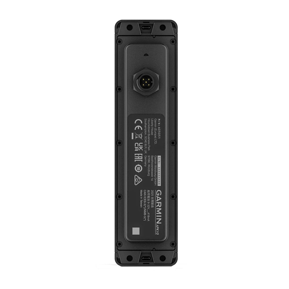 Garmin APK 10 Autopilot Keyboard accessory for Garmin autopilot systems, displayed vertically with labeled keys and connectors.