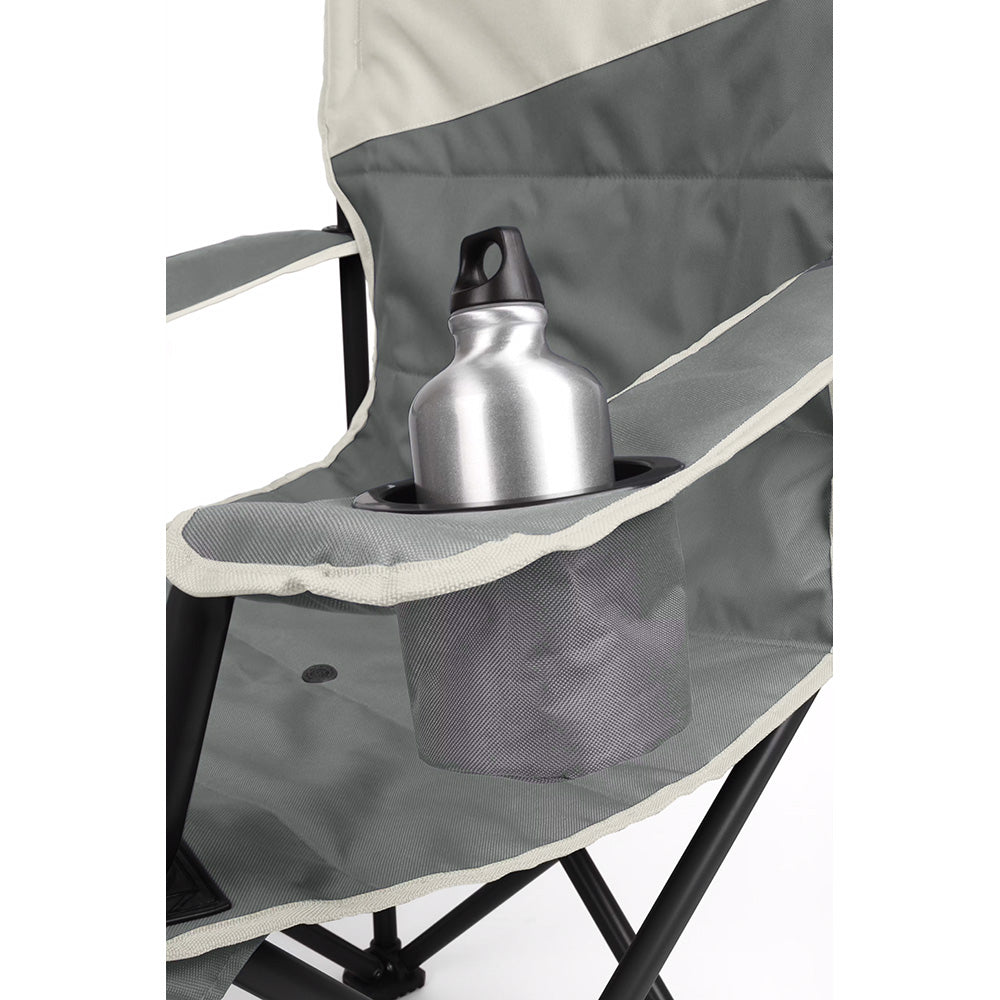 TRAPSKI Coleman Big Tall Quad Camping Chair in grey, outdoor camping chair with sturdy frame and comfortable seating for tall users.