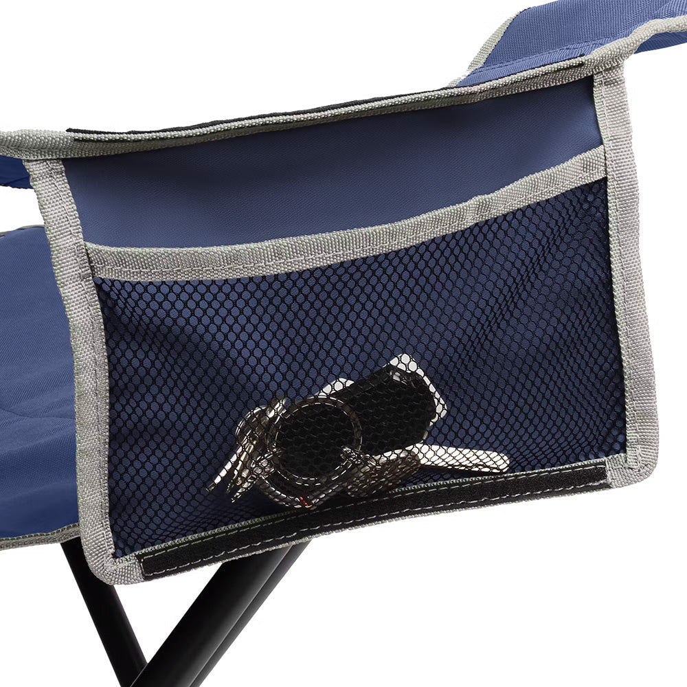TRAPSKI Coleman Big Tall Quad Camping Chair in Skyfall Blue, sturdy outdoor chair with armrests suitable for camping and outdoor use.