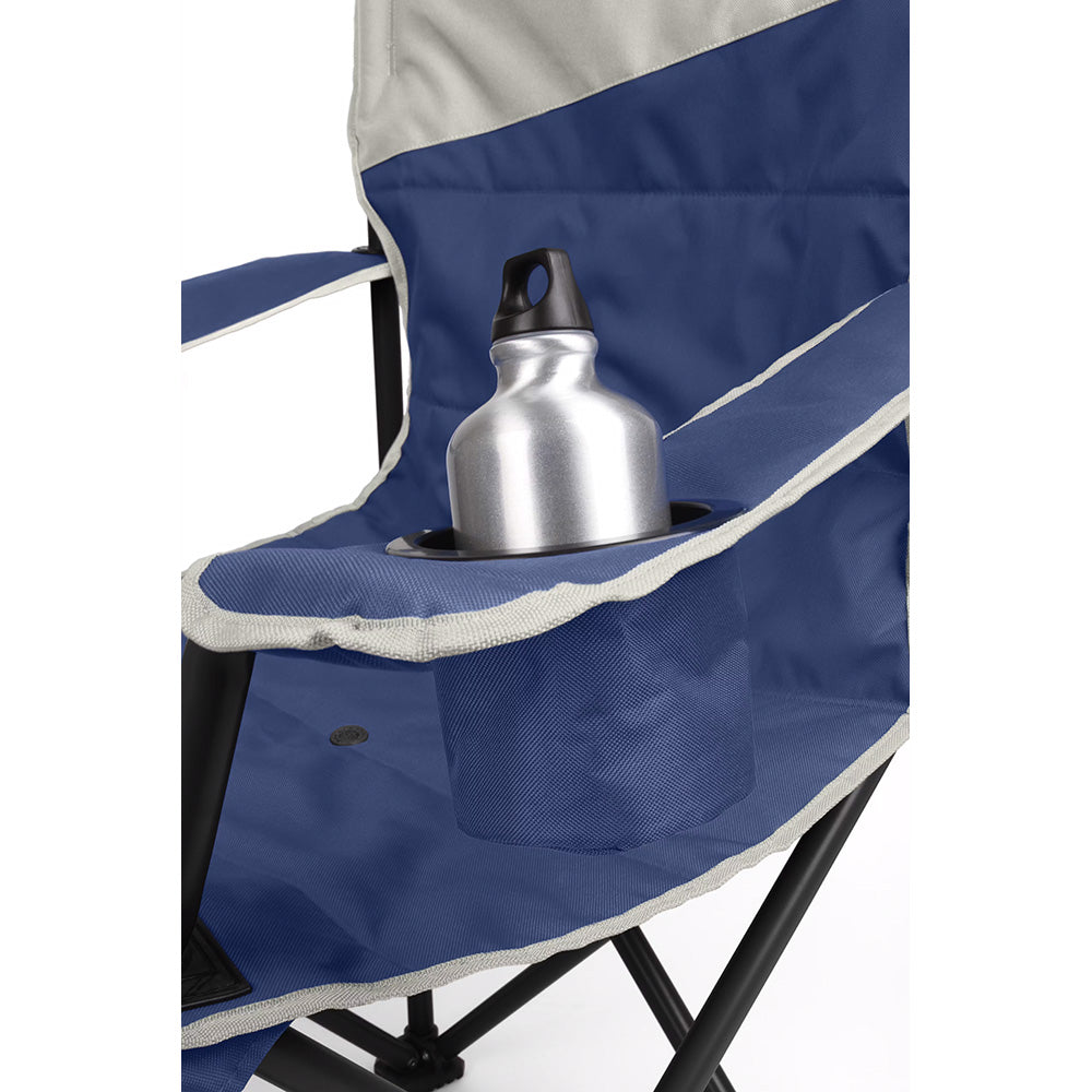 TRAPSKI Coleman Big Tall Quad Camping Chair in Skyfall Blue with sturdy frame and comfortable seating for outdoor camping.