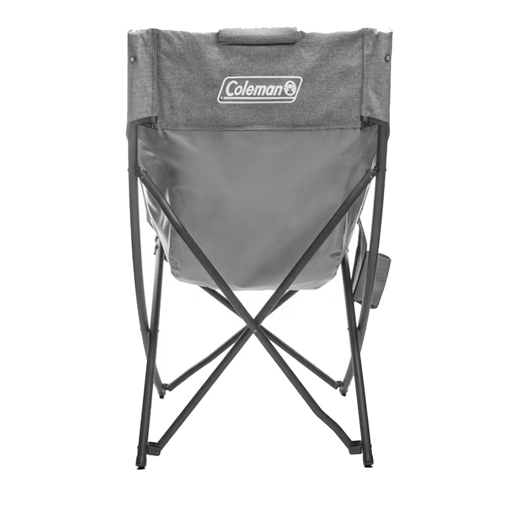 TRAPSKI Coleman Forester Series grey camping bucket chair with armrests, portable outdoor seating for camping and outdoor activities.