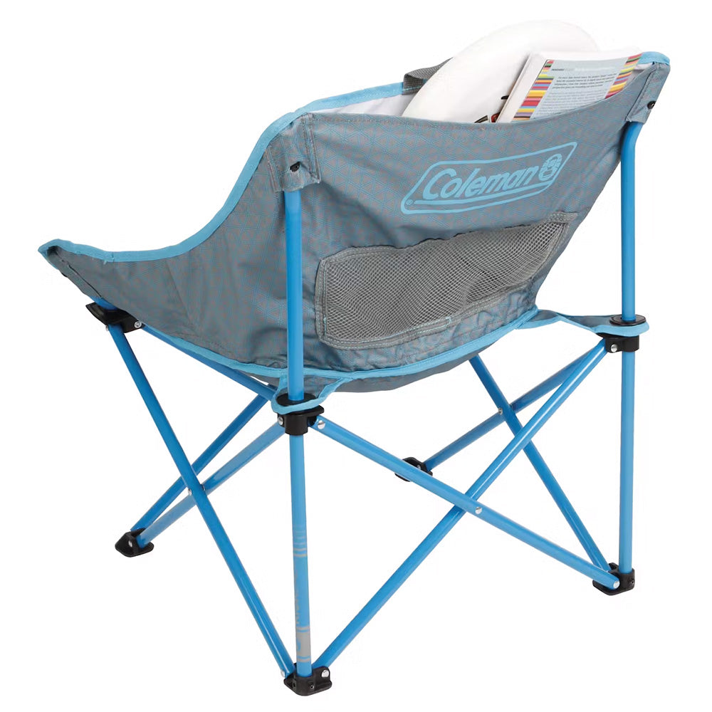 TRAPSKI Coleman Kickback Breeze camping chair in blue, lightweight outdoor chair with armrests and breathable fabric for camping trips