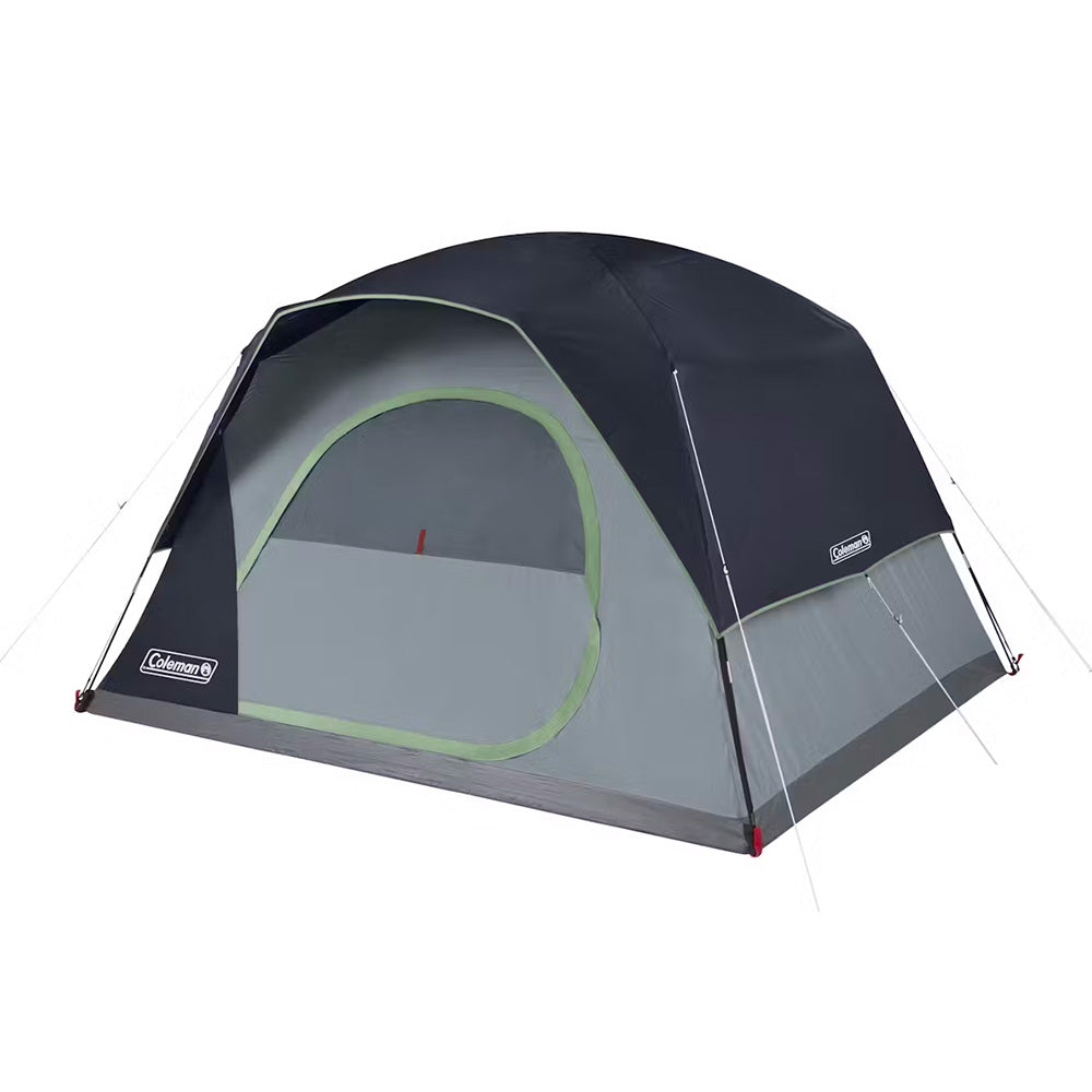 TRAPSKI Coleman 6-Person Skydome Camping Tent in blue with mesh windows and rainfly for outdoor camping adventures