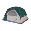 TRAPSKI Coleman 6-person Skydome camping tent in evergreen with large mesh windows and rainfly for outdoor camping adventures.