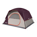 TRAPSKI Coleman Skylodge 6-Person Camping Tent in Blackberry, set up outdoors with tent fabric and mesh windows visible.