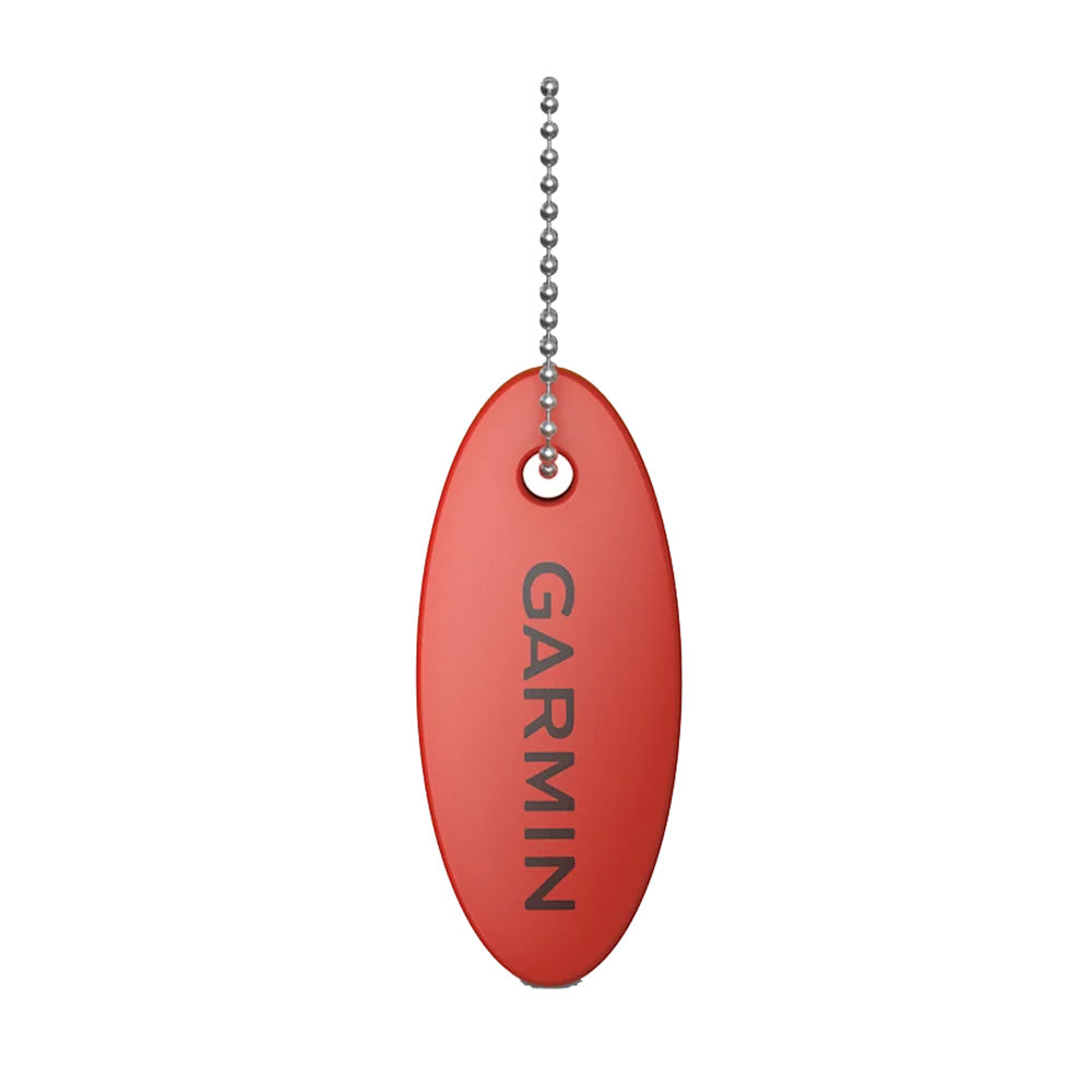 Garmin MOB Tag with white quick release band, trolling motor accessory for safety and quick deployment.