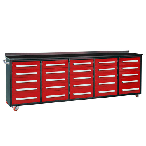 10ft 25-Drawer Storage Workbench with Wheels - OVERLANDERS Outfitter