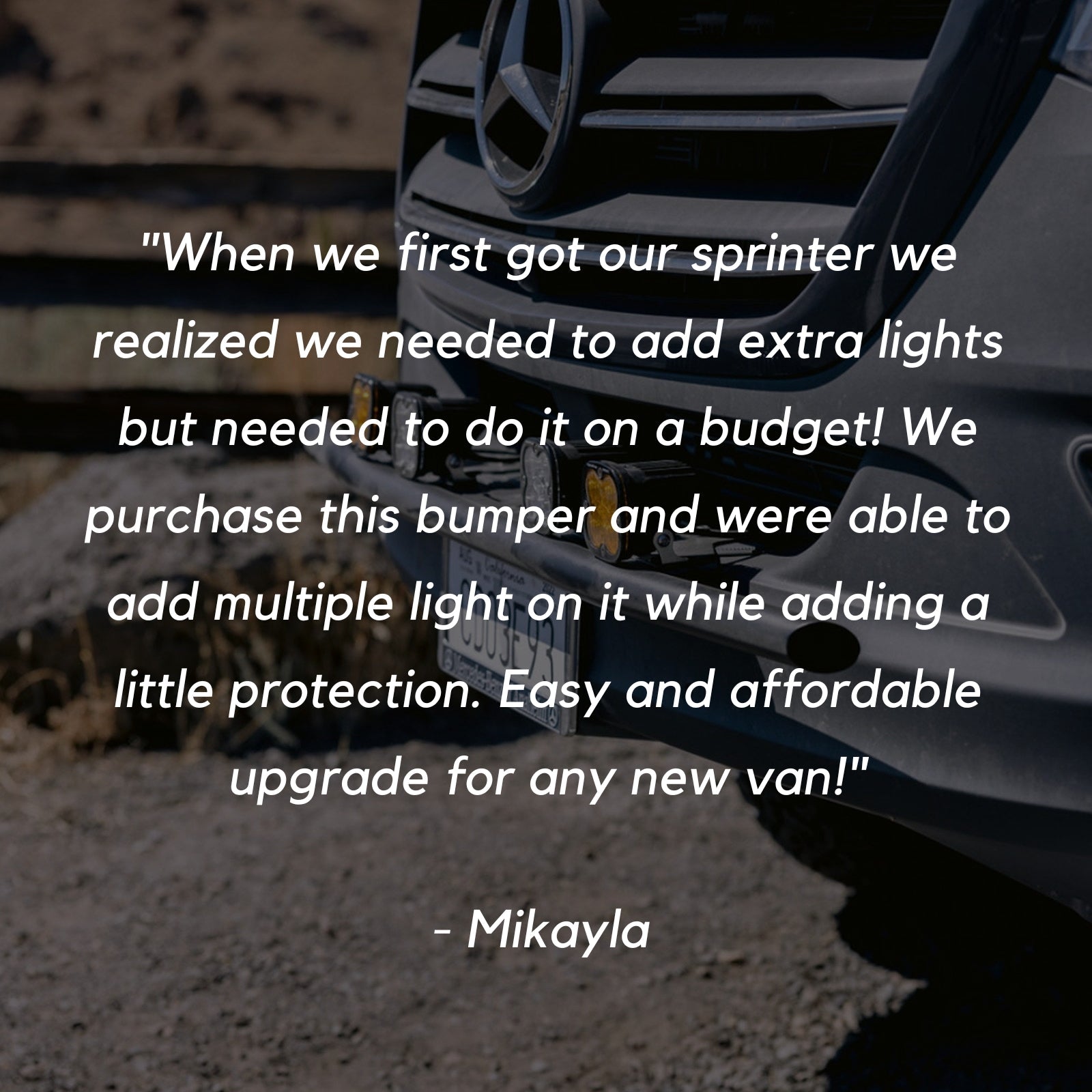 Sprinter Defender Bumper by Vanspeed, showcasing robust exterior design for enhanced protection and style.