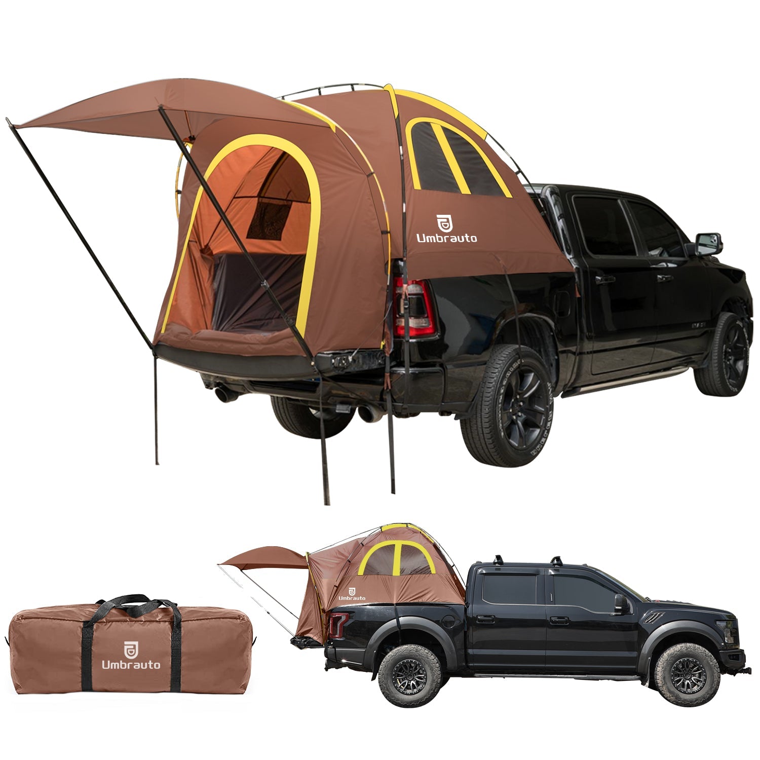 Umbrauto Truck Bed Tent with Awning,Fits 5.5-5.8 ft Truck Beds | PU3000mm Waterproof Pickup Tent - OVERLANDERS Outfitter