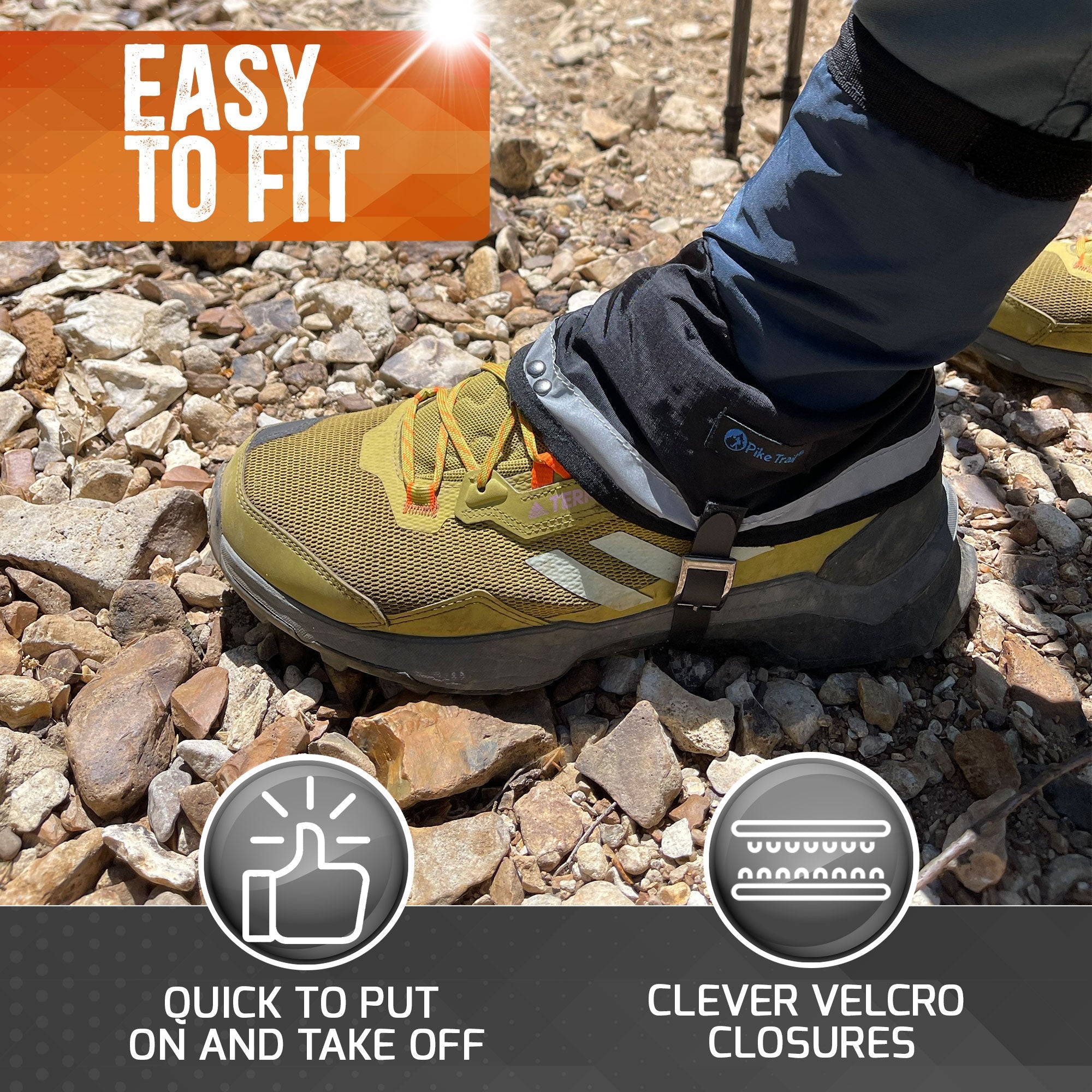 Pike Trail Mid Length Gaiters Small/Medium Adjustable Fit - OVERLANDERS Outfitter