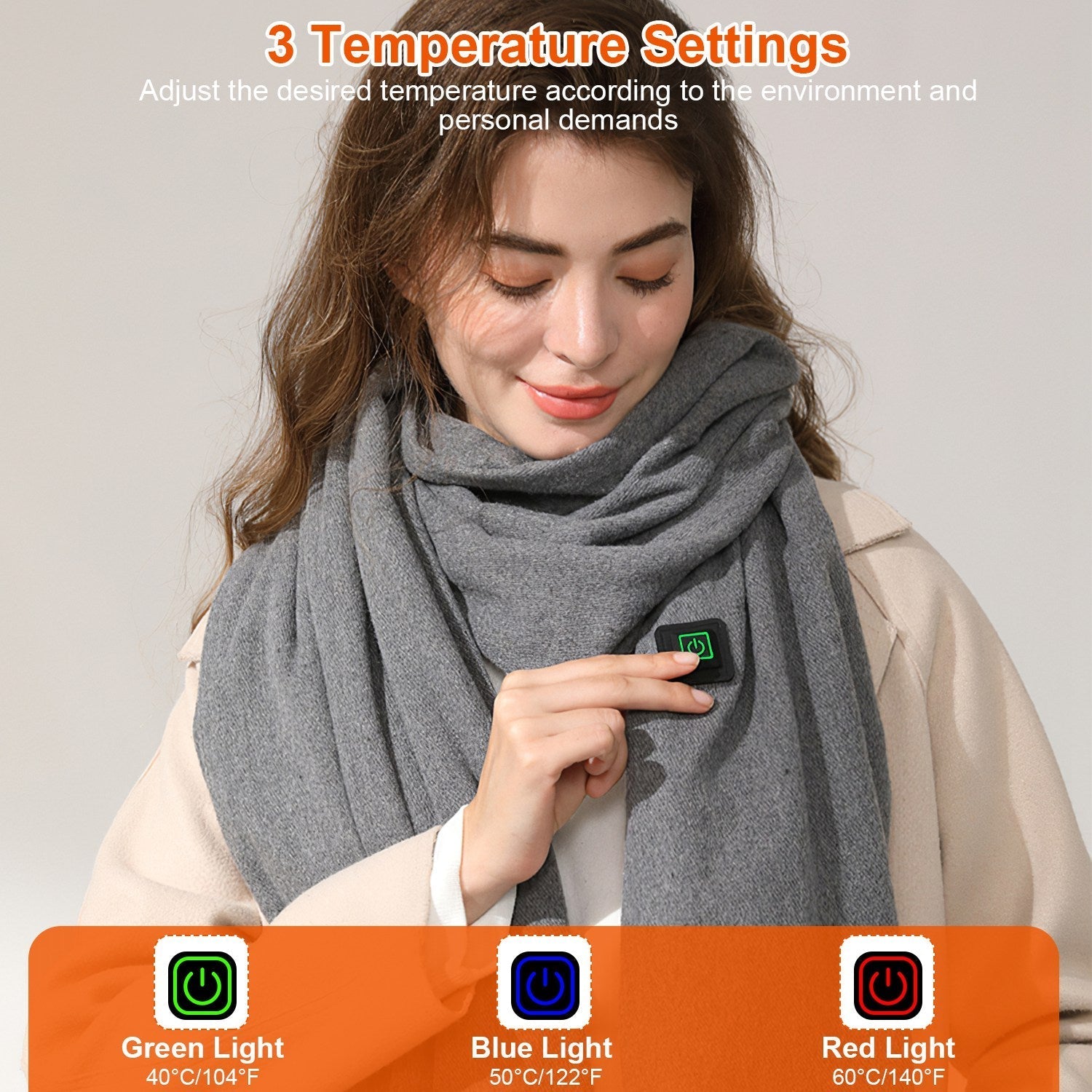 Electric Heated Winter Scarf USB Heating Neck Wrap Unisex Heated Neck Shawl Soft Warm Scarves 3 Heating Modes for Outdoor Cycling Skiing Skating - OVERLANDERS Outfitter