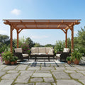 Front view of the 10x12ft Alora premium wooden grape pergola, showcasing its weather-resistant design and large size.