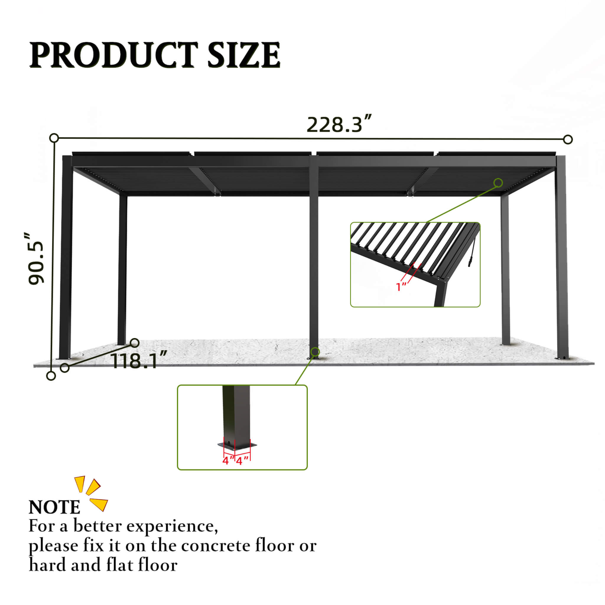 [10X19FT] Alora Modern Durable All-Weather Outdoor Pergola With Aluminum Frame And Steel Louvers (SAK32691) - We The Collective