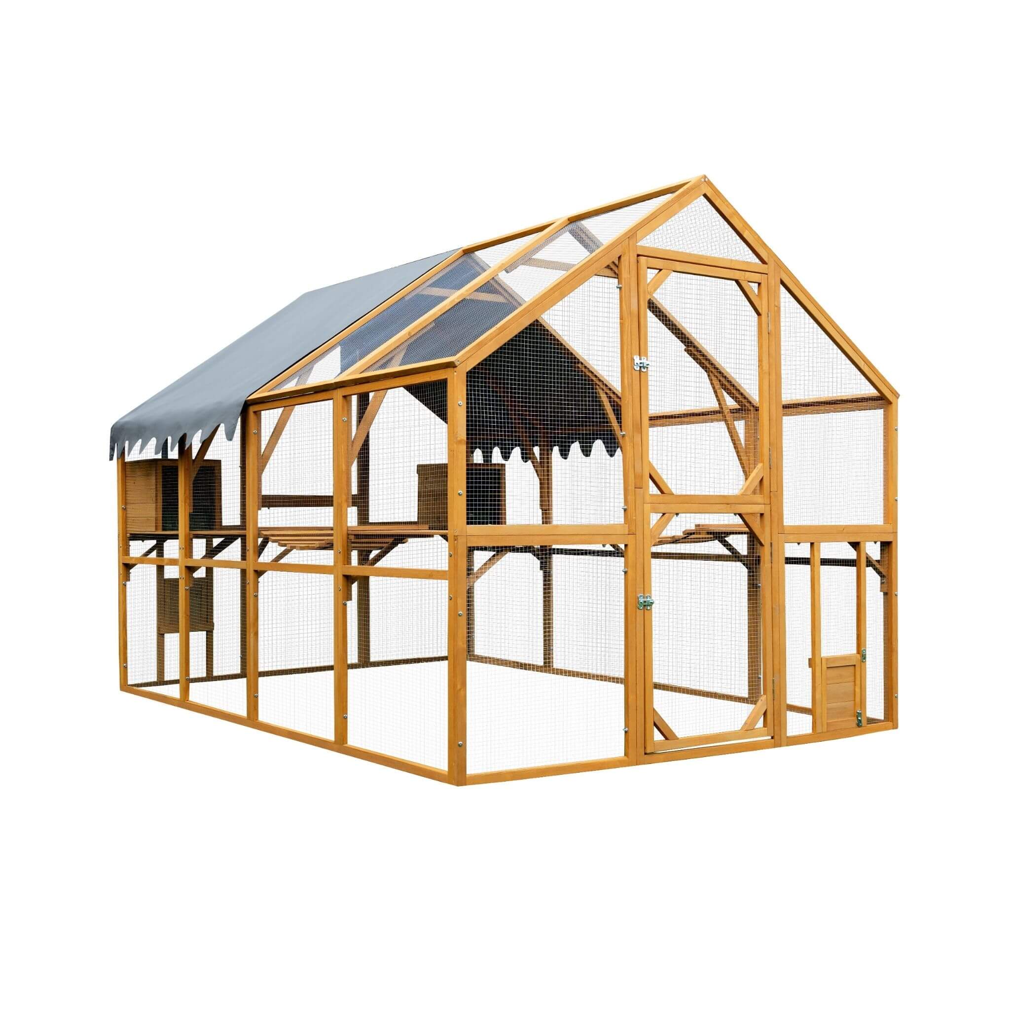 110-Inch Large Outdoor Kitten Playpen Chicken Coop With Waterproof Cover (SAK15370) - We The Collective