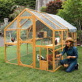 110-Inch Large Outdoor Kitten Playpen Chicken Coop With Waterproof Cover (SAK15370) - We The Collective
