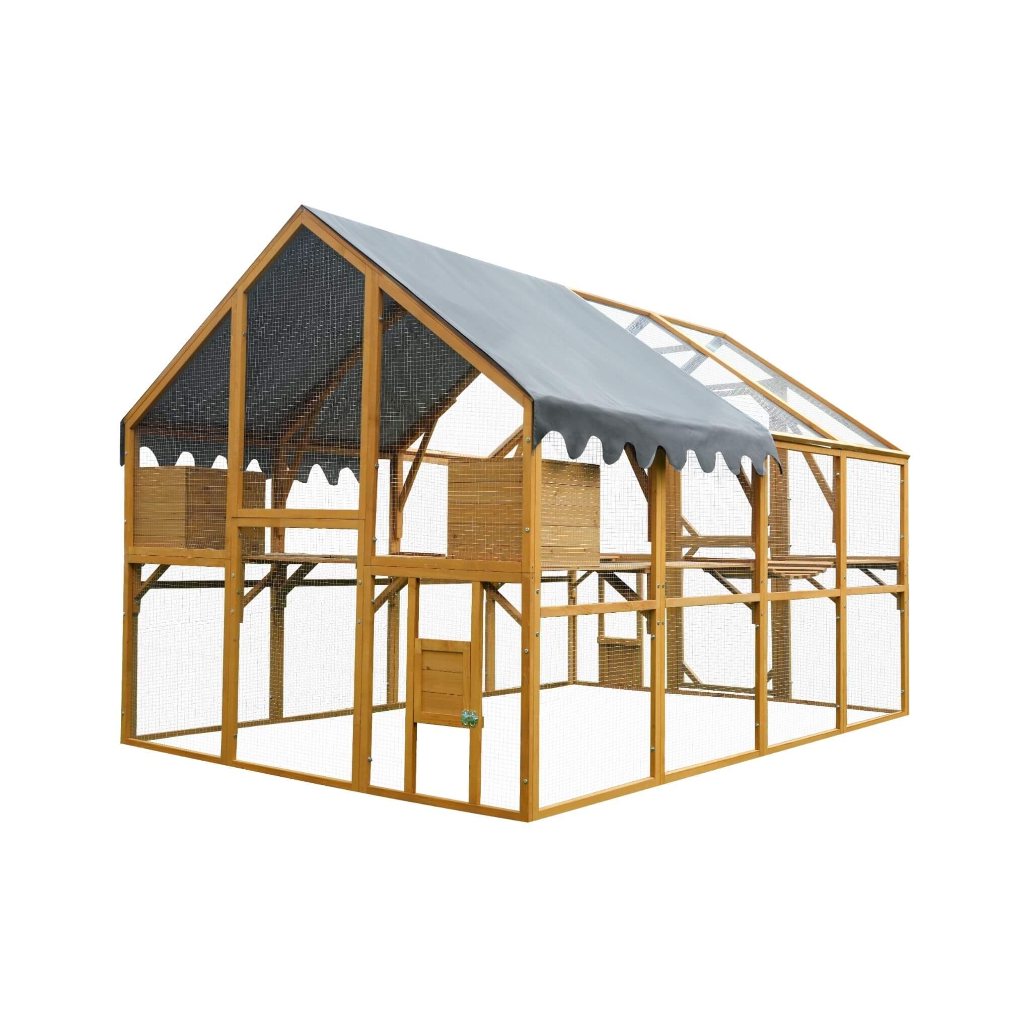 110-Inch Large Outdoor Kitten Playpen Chicken Coop With Waterproof Cover (SAK15370) - We The Collective