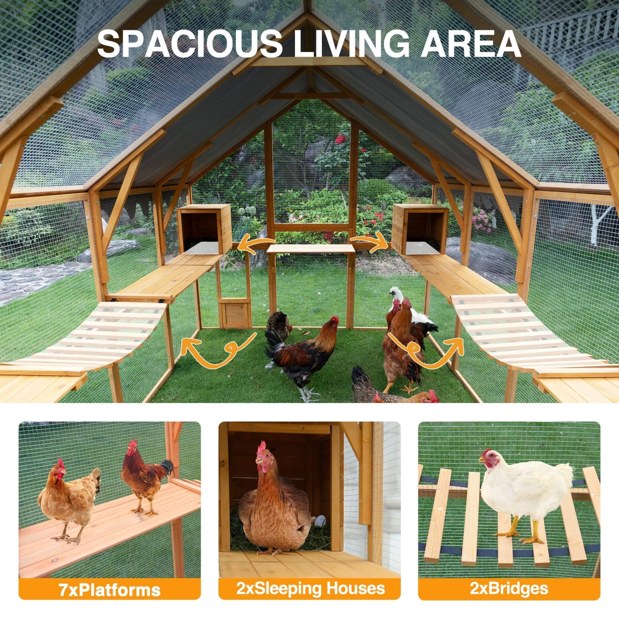 110-Inch Large Outdoor Kitten Playpen Chicken Coop With Waterproof Cover (SAK15370) - We The Collective