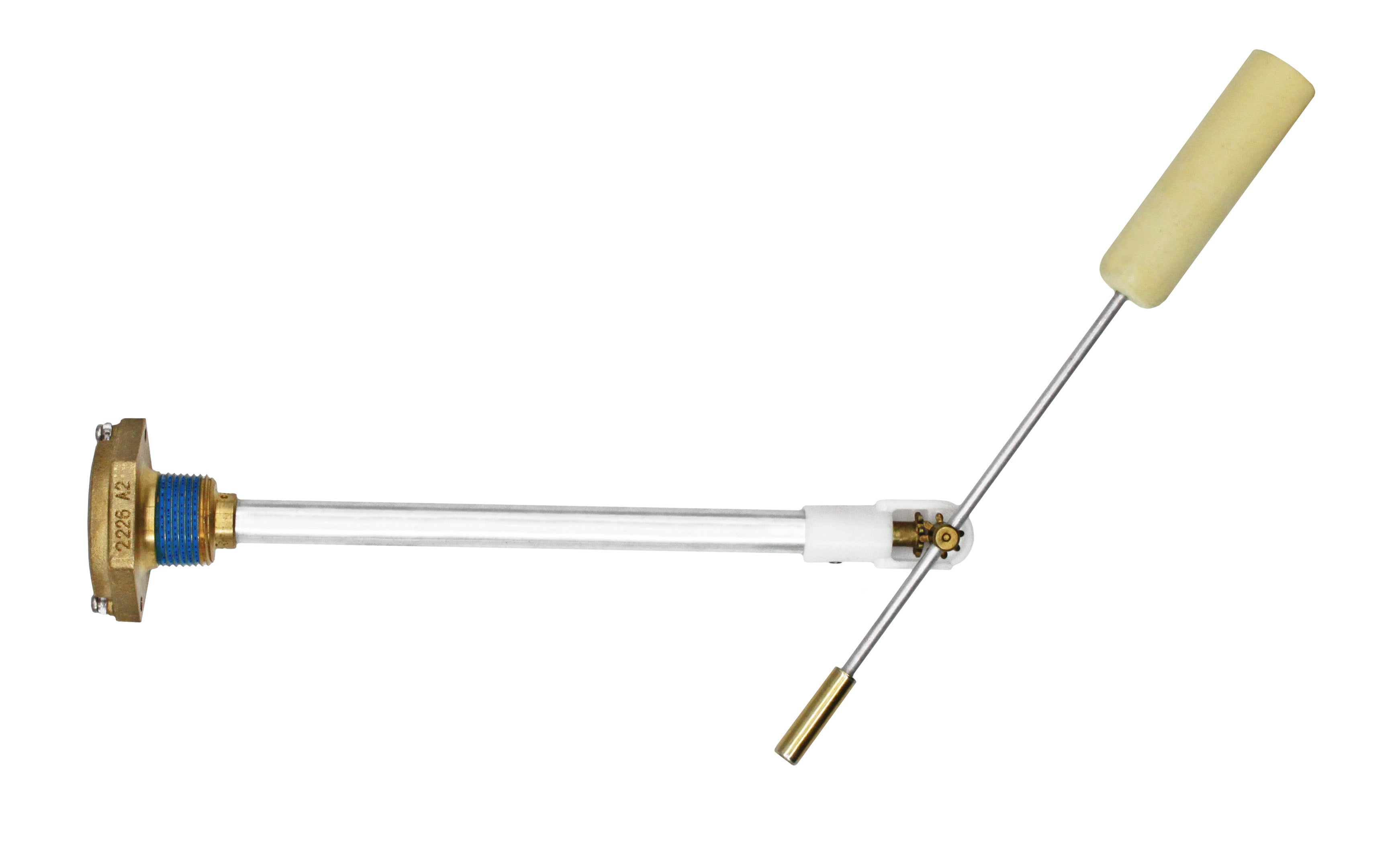 Flame King Horizontal and Vertical Float Gauge for propane tanks, showcasing its clear measurement display and durable design.