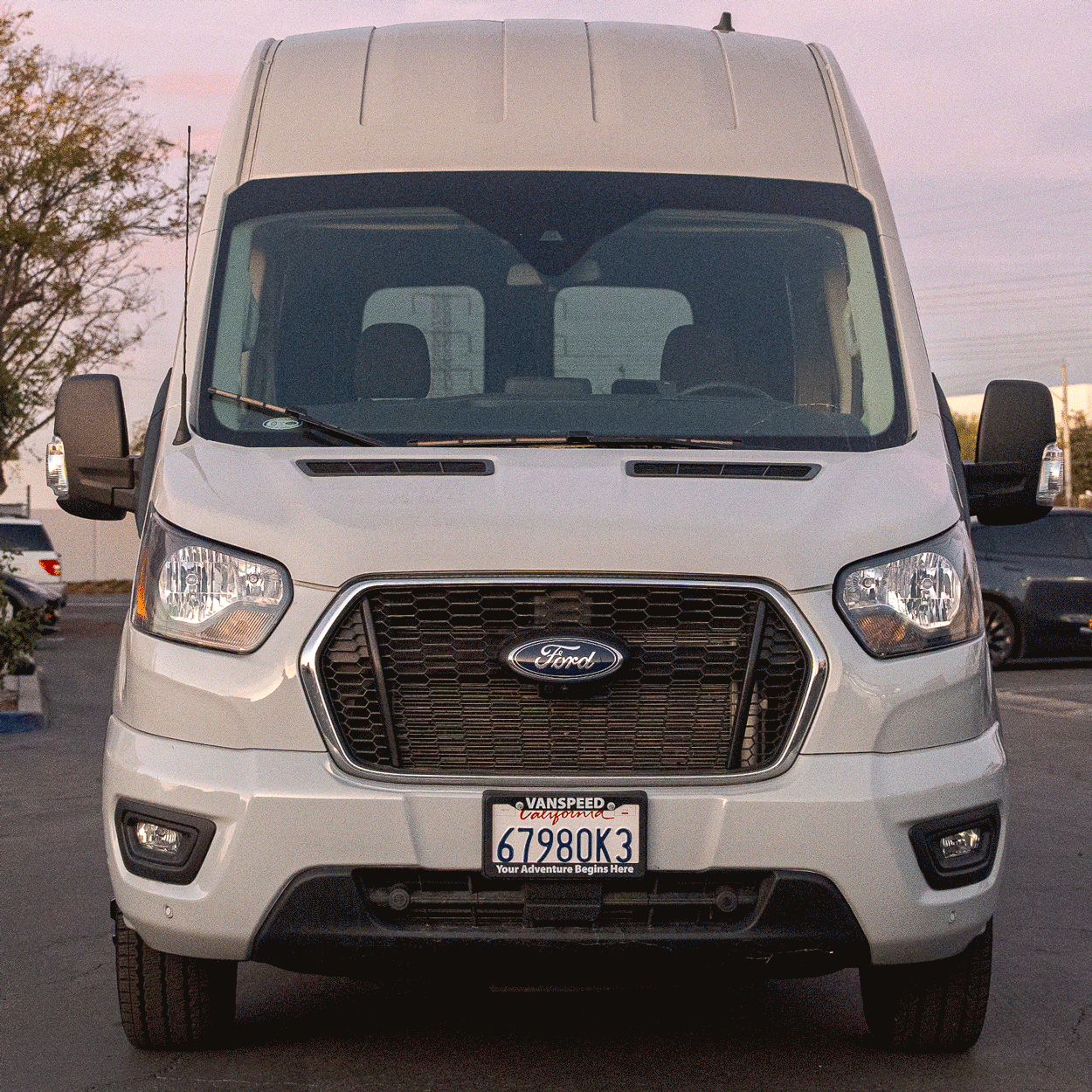 Transit hydraulic hood strut kit by Vanspeed Performance, showcasing sturdy struts designed for easy hood support.