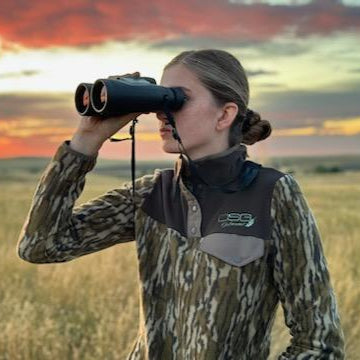 Gianna 2.0 Pullover in Mossy Oak Bottomland camouflage by DSG Outerwear, showing the cozy, camouflage-patterned fleece top.