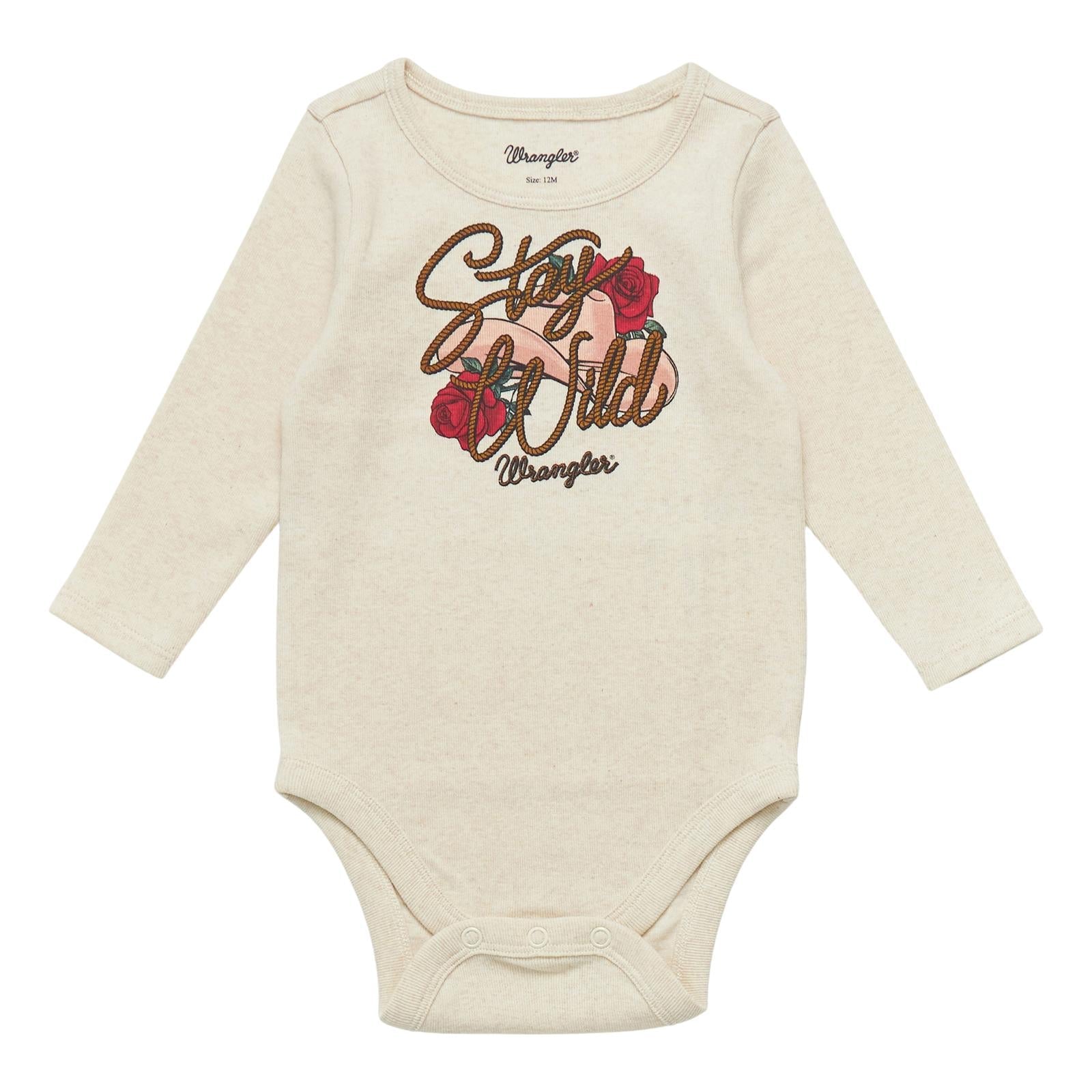 Wrangler Infant Cream Stay Wild Floral Graphic Bodysuit - We The Collective