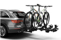 Backcountry Sportsman Thule T2 Pro X 2 Bike Add-On bike rack attached to vehicle, showing secure mounting and multiple bike capacity.