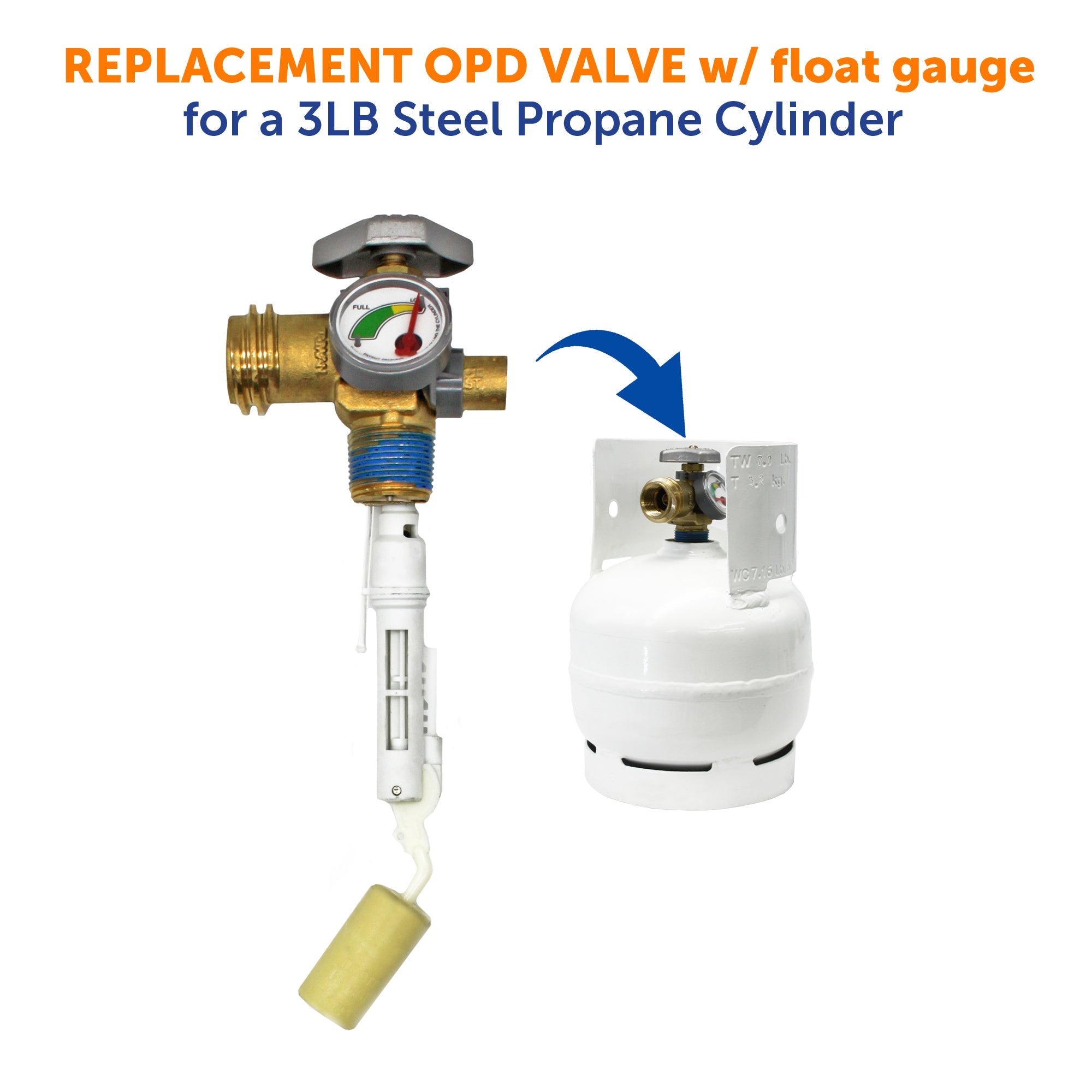 Flame King 3lb OPD Valve with Float Gauge