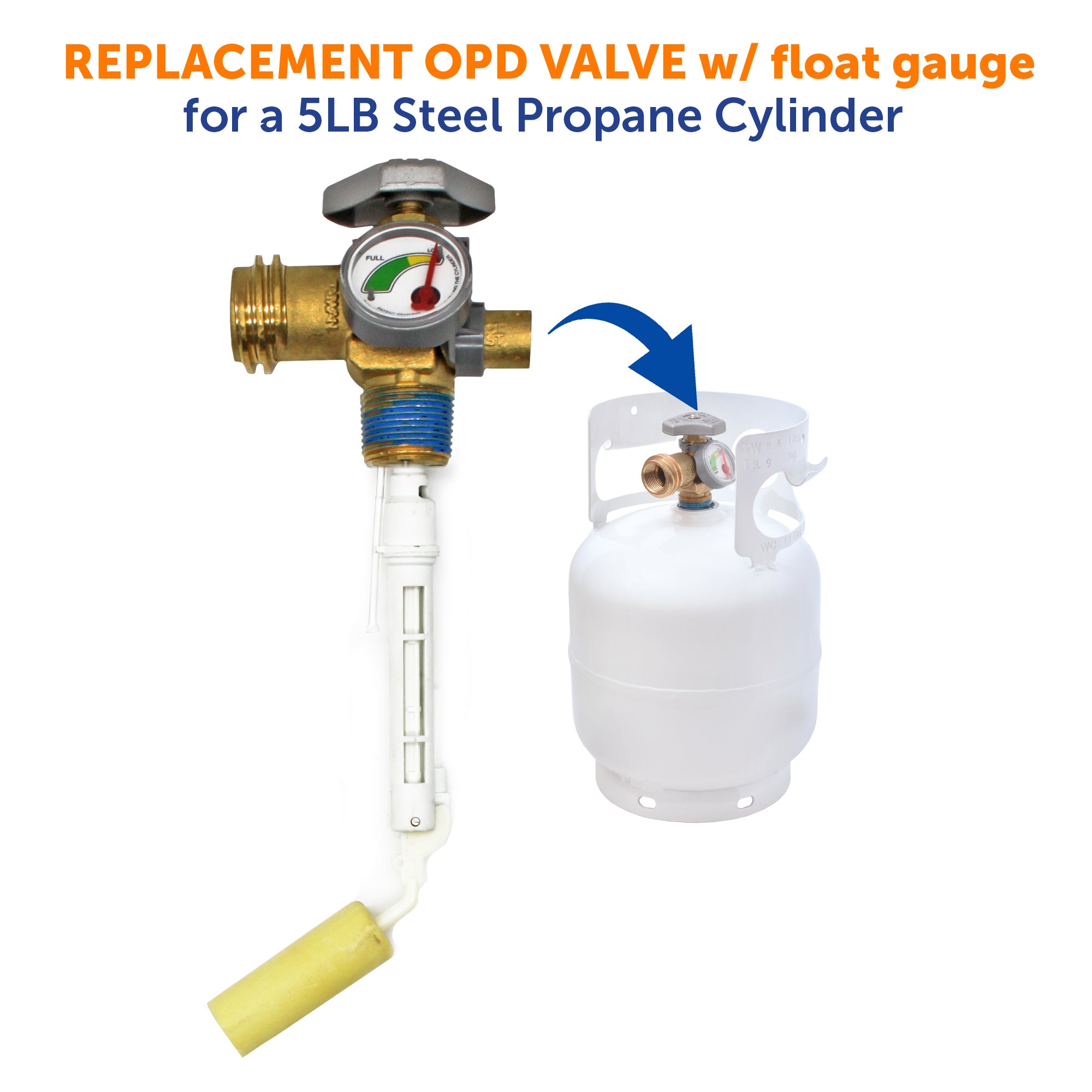Flame King 5lb OPD Valve with Float Gauge