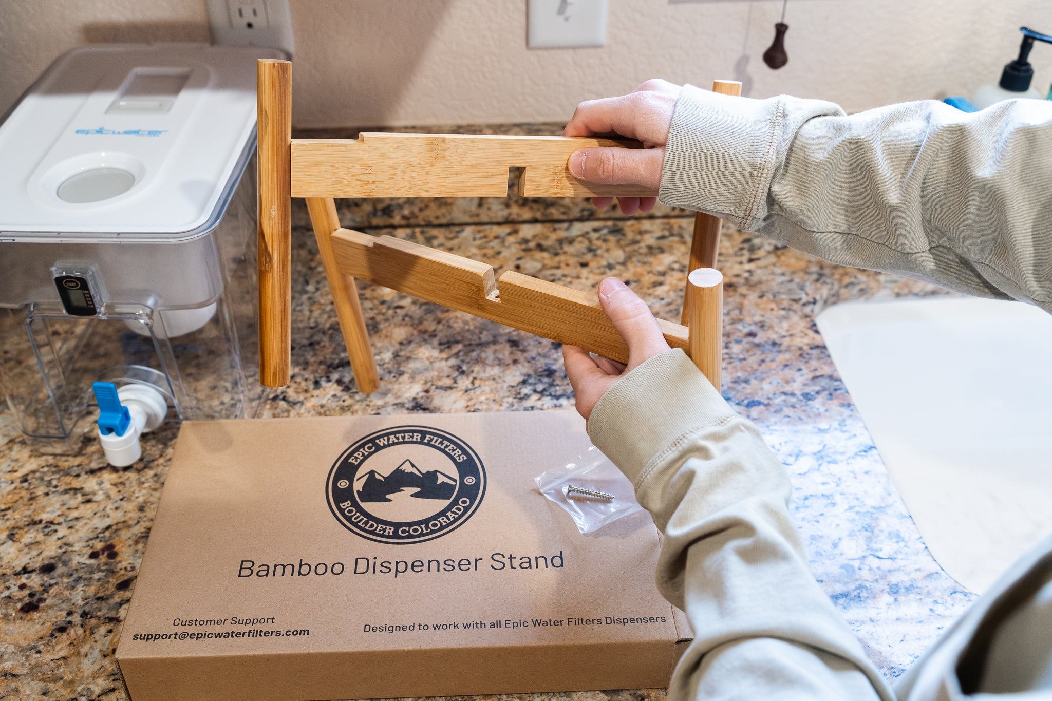 Dispenser Bamboo Stand - OVERLANDERS Outfitter